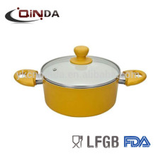 QINDA Aluminium-Keramik-Topf mit Glasdeckel